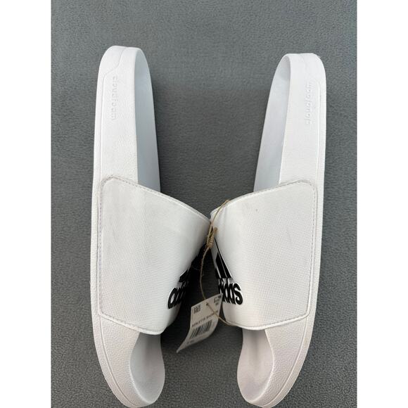 new Adidas adilette comfort shower slides flip flop sandals white size 18 - Picture 8 of 8
